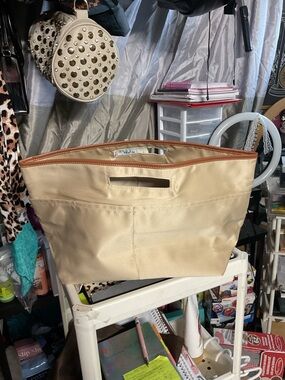 Beige bag protector pwith Brown Trim - Women Bags